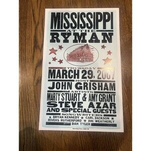 Hatch Show Print Mississippi At The Ryman Limited Edition Print Poster 14 X 22